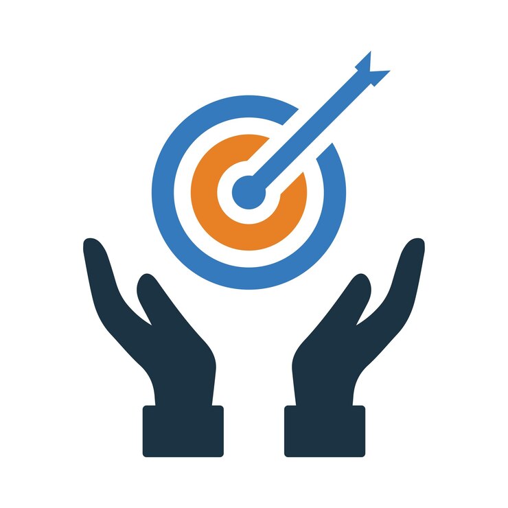 Vector target hand care business target care icon