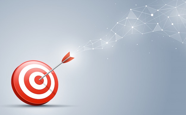 target hitting in the centre by the arrow. vector illustration