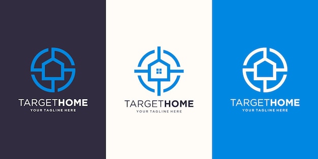 Target home Logo designs Template. house combined with target sign.