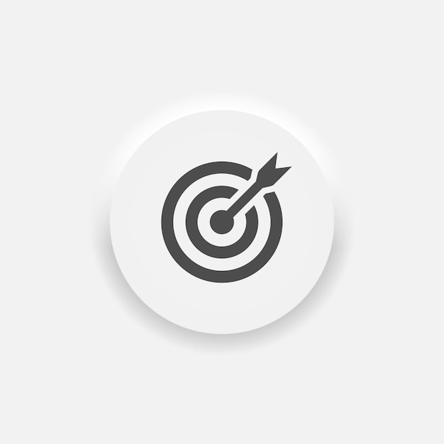 Target Icon in trendy neumorphic style. Business logo. Aim symbol for your web site design, logo, app, UI. Vector illustration EPS 10