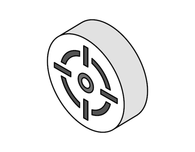 Icona del design isometrico target illustrazione web vettoriale concetto colorato 3d