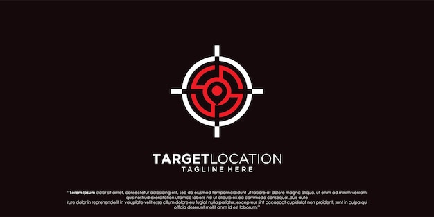 Target location logo designs template. symbol pin combined with target sign.