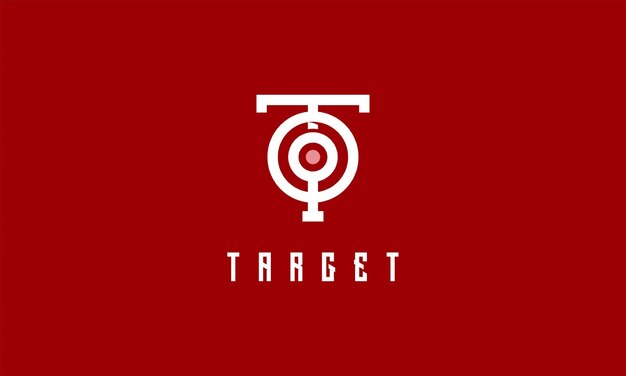 Vettore il logo di destinazione progetta il vettore concettuale, il simbolo del logo target spot iniziale t