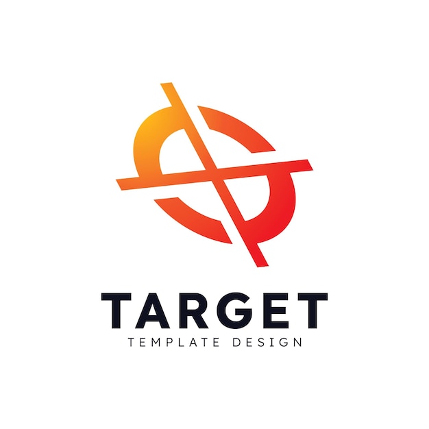 Target logo pijl richting cirkel target Vector illustratie