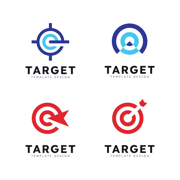 Target logo pijl richting cirkel target Vector illustratie
