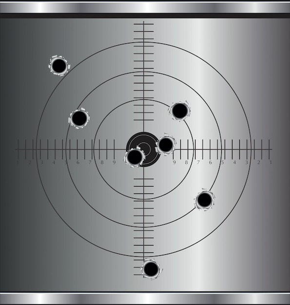 Vector target met kogelgaten