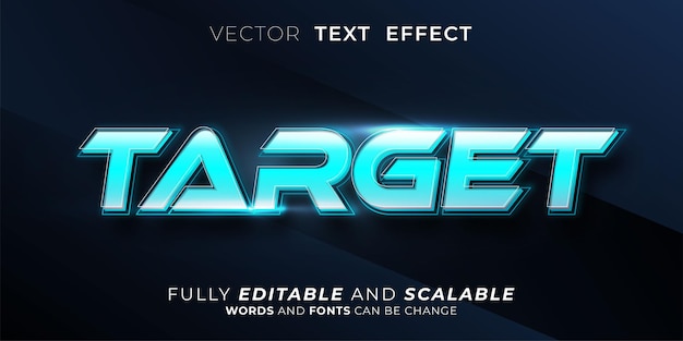 Target neon text effect, editable three dimension text style