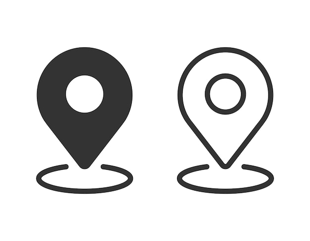 Vector target pin point icon red map location pointer icon symbol sign gps marker for website mobile app