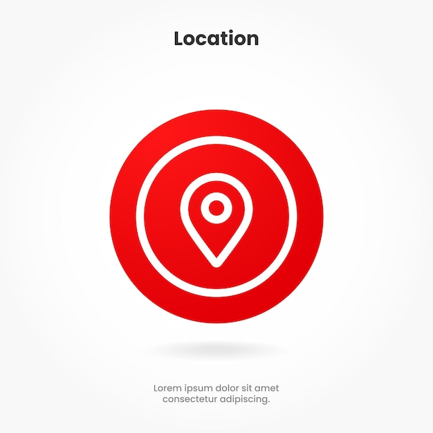 Target pin point icon Red map location pointer icon symbol sign Gps marker with isolated white