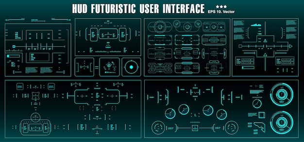 Target set hud futuristic green user interface Dashboard display virtual reality technology screen