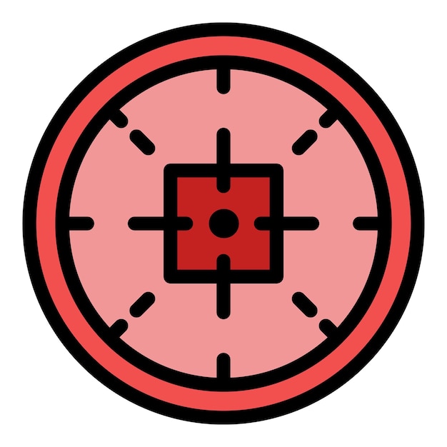 Target sight icon outline target sight vector icon color flat isolated