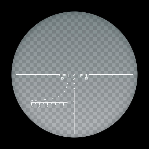 Vector target sight sniper symbool geïsoleerd op een transparante achtergrond, draadkruis en doel vectorillustratie stijlvol voor webdesign.