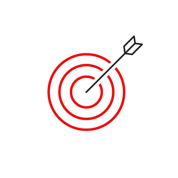 Вектор Иллюстрация значка целевого вектора плоская изолированная иконка для wab
