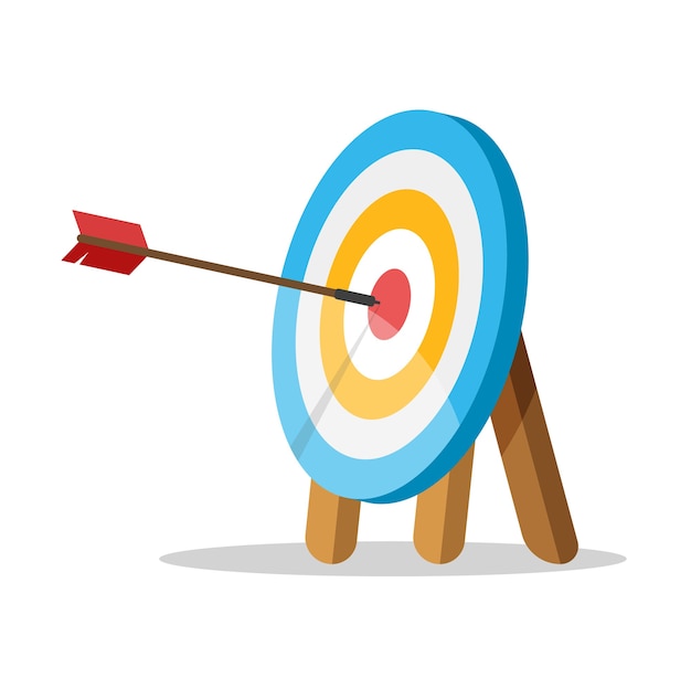 Target with an arrow hit the center.