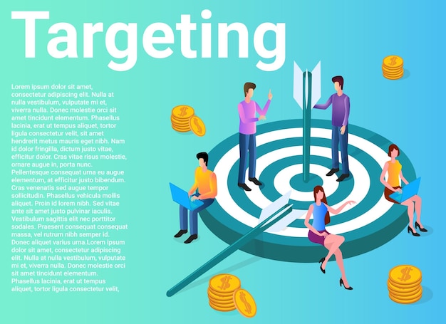 Targeting people nearby are targets with arrows the concept of target planning