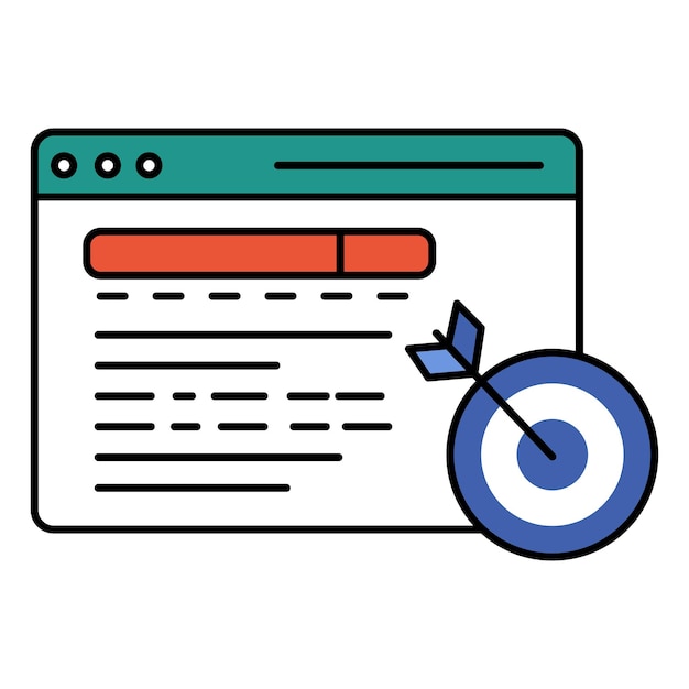 Targeting Vector Icon Verteenwoordiging van internetzoekopdrachten Targeting SEO Keyword Research