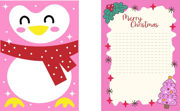 Vector tarjeta navidad pinguino