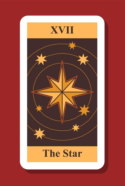 タロットカードの概念 神秘主義とエソテリズム 魔術と魔法 未来の星と星座の予測 赤い背景に隔離された平面ベクトルイラスト