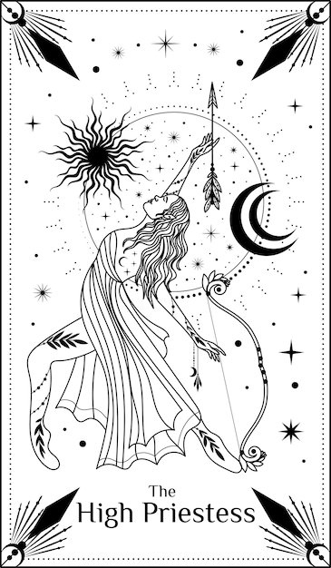 Carte dei tarocchi divinazione poster mistico illustrazione vettoriale