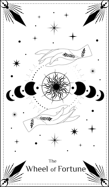 Tarot cards Divination Mystical poster Vector illustration