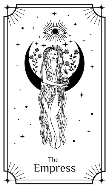 Tarot cards poster with mystical elements moon and stars vector illustration