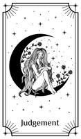 Vector tarot cards poster with mystical elements moon and stars vector illustration