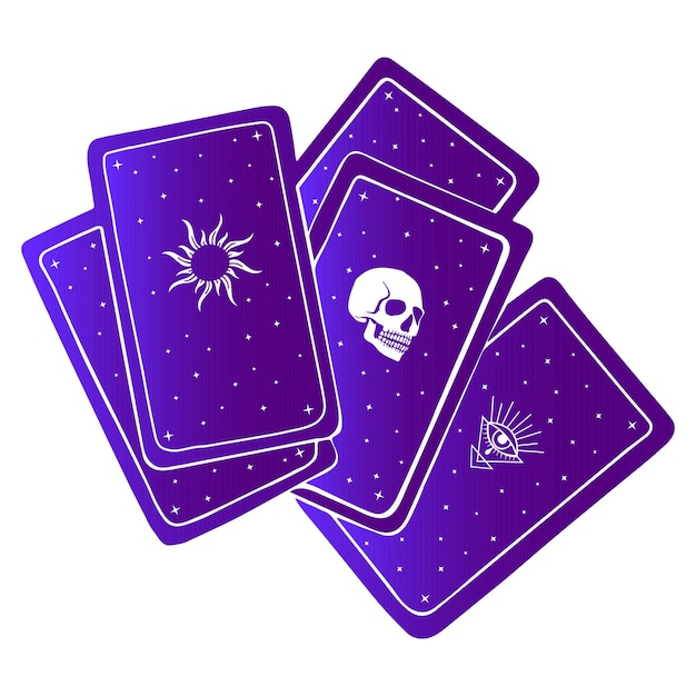 Tarot cards vector witchcraft drawing halloween