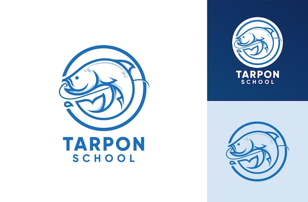 Vector tarpon fish logo inspiration for fishing