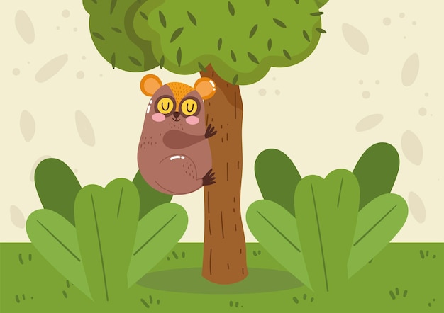 Vector tarsier jungle animal