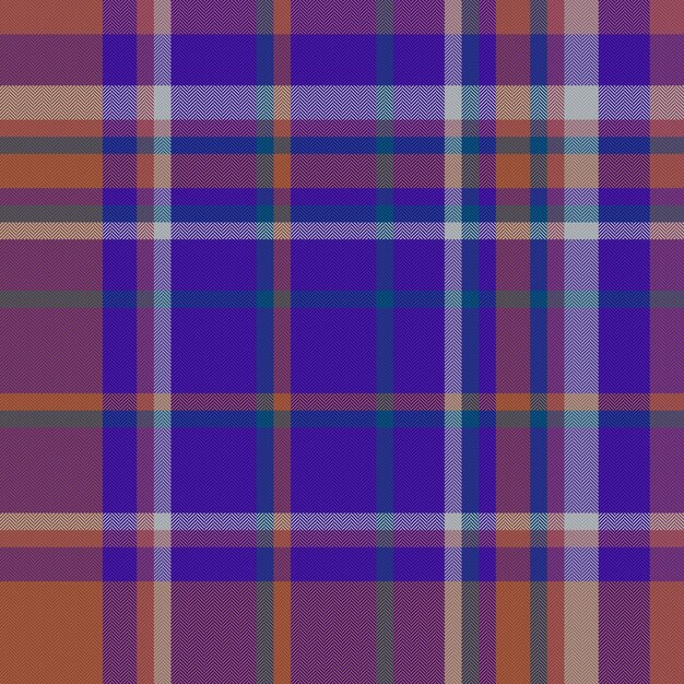 Trama di controllo del tartan sfondo plaid in tessuto tessile senza cuciture vettoriale