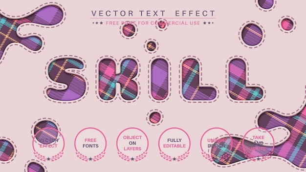 Tartan Editable Text Effect, Font Style