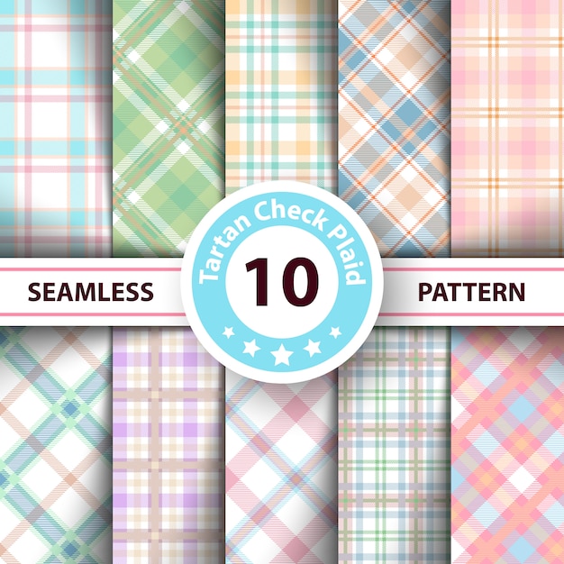 Tartan, merry christmas check plaid seamless patterns