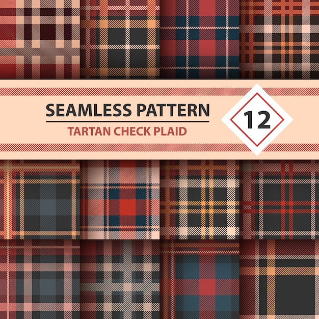 Tartan, Merry Christmas-ruit geruite naadloze patronen