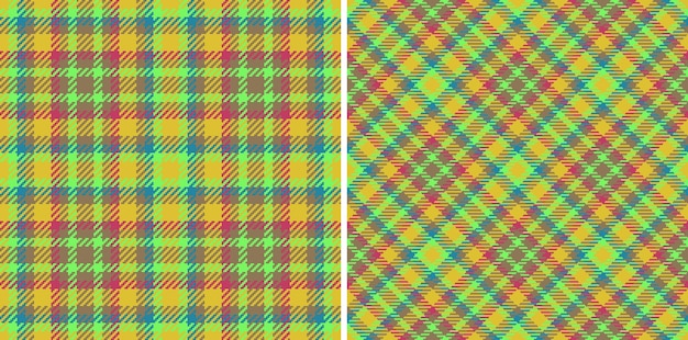 Tartan vector fabric of check plaid seamless with a background pattern textile texture in set