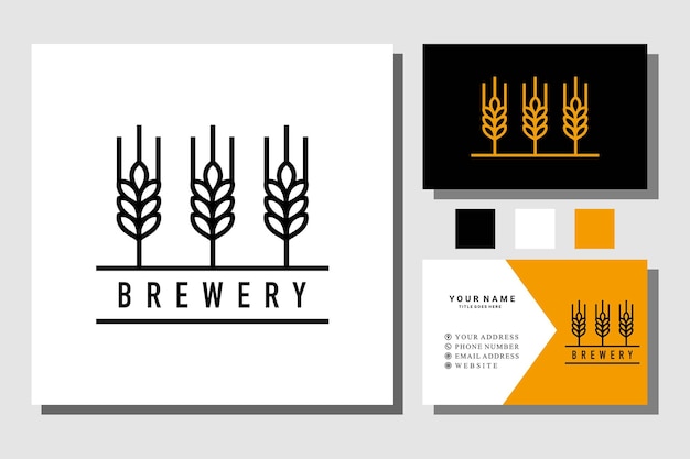 Tarwe gerst mout brouwerij logo ontwerp vector