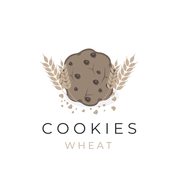 Tarwe koekjes eenvoudig vector illustratie logo