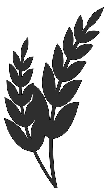 Tarwe oren zwart pictogram Biologisch gewas symbool