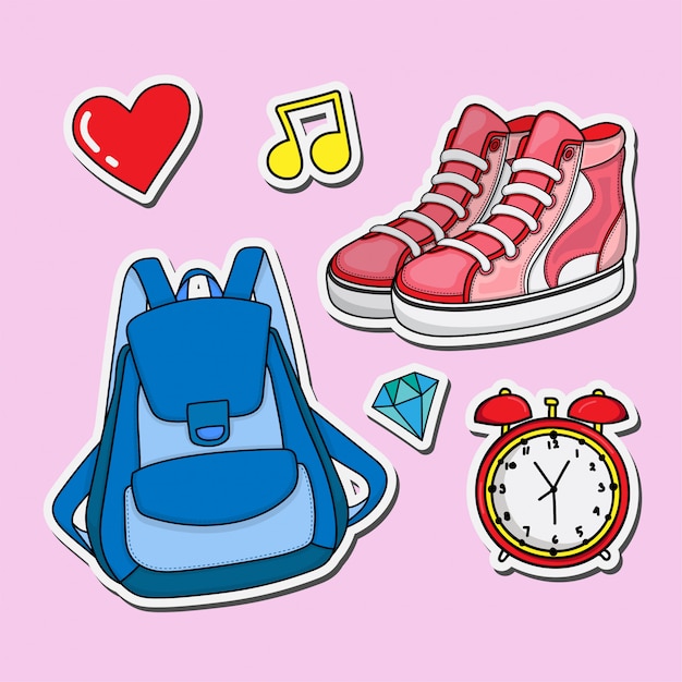 Tas en schoenen stickers set