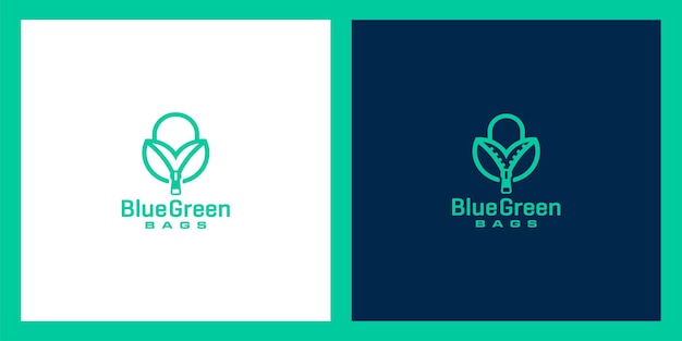 Tas met bladeren voor het recyclen van logo-ontwerp