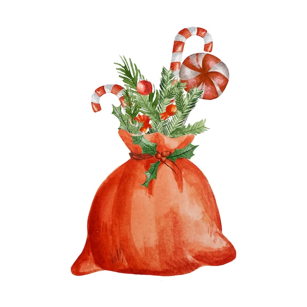 Vector tas met kerstsnoepjes