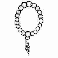 Vector tasbih rosary islam doodle vector