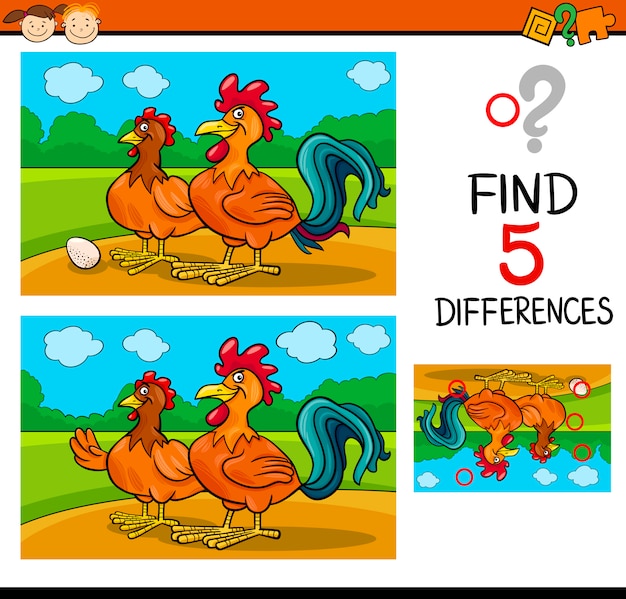 Premium Vector | Task of differences for child