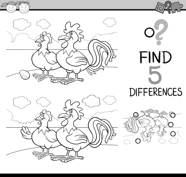 task of differences coloring page