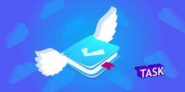 Task isometric design icon Vector web illustration 3d colorful concept