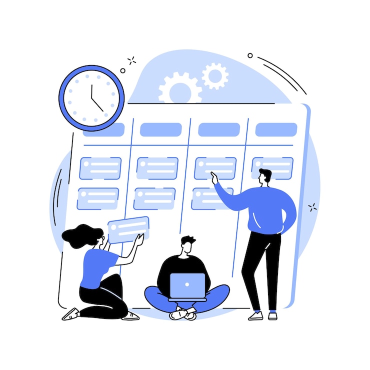 Vector task management abstract concept vector illustration