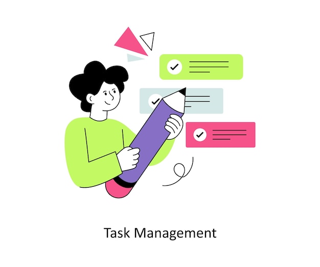 Vector task management flat style design vector illustration stock illustration