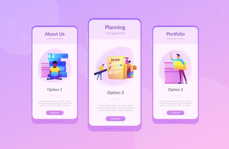 Vector task management it app interface template