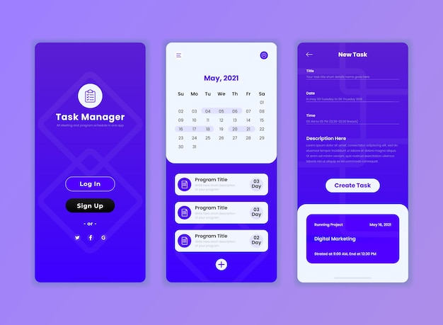 Vector task management ui app template