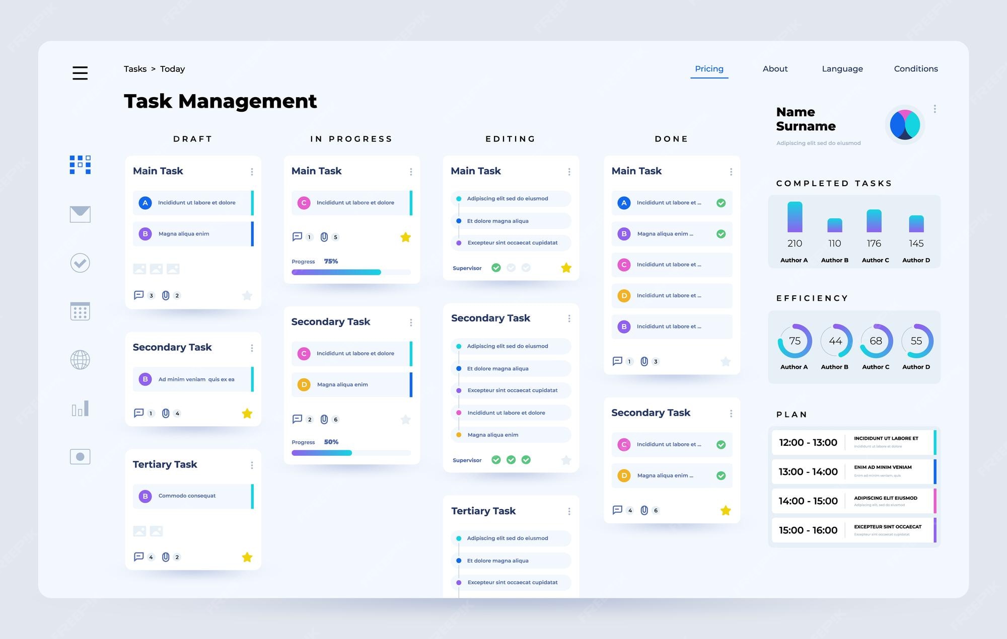 Premium Vector Task manager Planner and organizer application