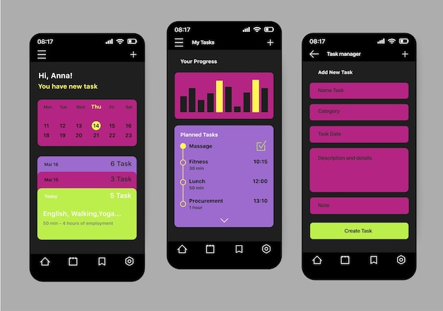 task planner app concept in flat design a convenient application for planning the day